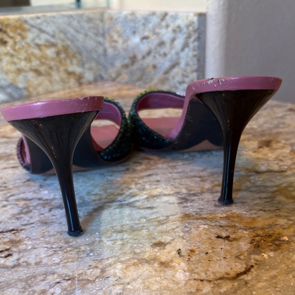 Vicini Pink and Green Embellished Heels - Picture 3 of 4